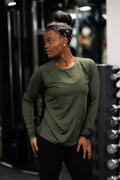 Active loose fit long sleeve - Dark green