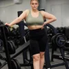 Active shape midi biker shorts - Black