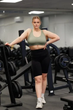 Active shape midi biker shorts - Black