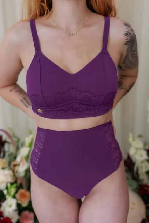 Ada High Waist truse - Mørk lilla