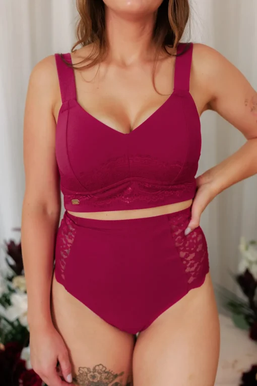 Ada High Waist truse - Mørk rød