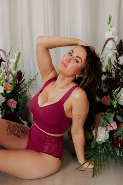 Ada High Waist truse - Mørk rød