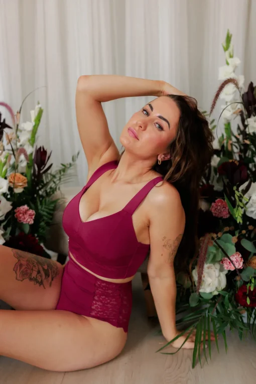 Ada High Waist truse - Mørk rød