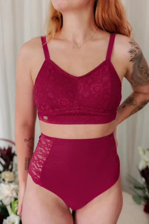 Ada High Waist truse - Mørk rød