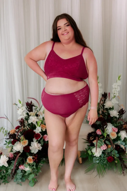 Ada High Waist truse - Mørk rød
