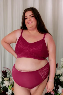Ada High Waist truse - Mørk rød
