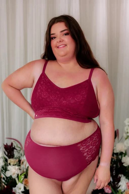 Ada High Waist truse - Mørk rød