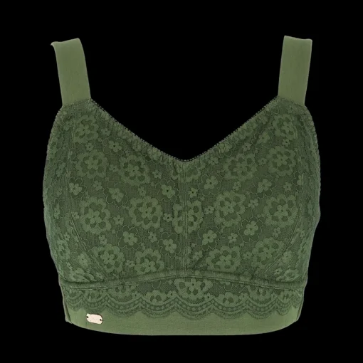 Aline Flower Big Cup BH - Mørk grønn