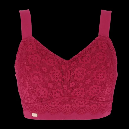 Aline Flower Big Cup BH - Mørk rød