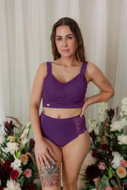 Aline Flower Big Cup BH - Mørk lilla