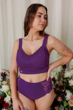 Aline Flower Big Cup BH - Mørk lilla