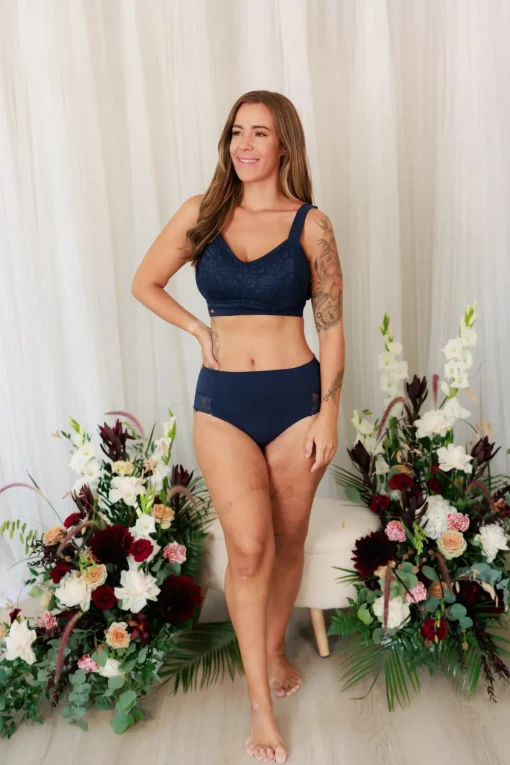 Aline Flower Big Cup BH - Mørk blå