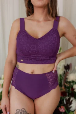 Aline Flower Big Cup BH - Mørk lilla