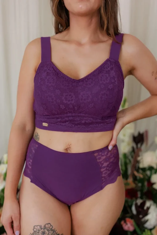 Aline Flower Big Cup BH - Mørk lilla
