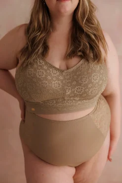 Aline Flower Bra Big Cup - Silver Mink