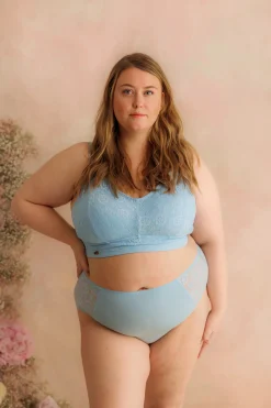 Aline Flower Bra Big Cup - Airy Blue