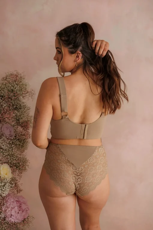 Aline Flower Bra Big Cup - Silver Mink