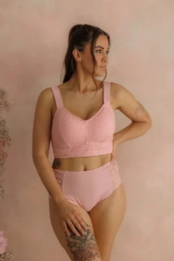 Aline Flower Bra Big Cup - Tickled Pink