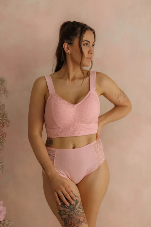 Aline Flower Bra Big Cup - Tickled Pink