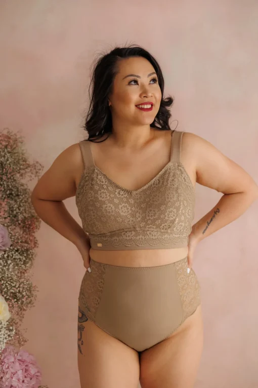 Aline Flower Bra Big Cup - Silver Mink