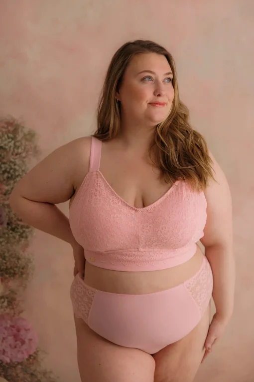 Aline Flower Bra Big Cup - Tickled Pink
