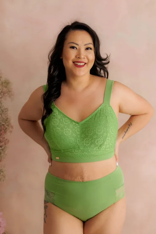 Aline Flower Bra Big Cup - Forest Shade