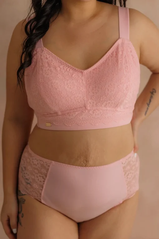 Aline Flower Bra Big Cup - Tickled Pink