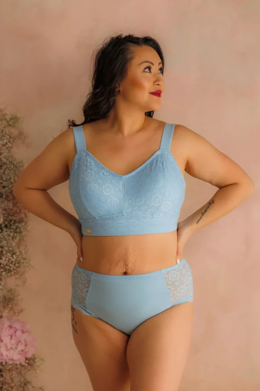 Aline Flower Bra Big Cup - Airy Blue