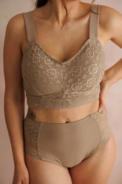 Aline Flower Bra Big Cup - Silver Mink