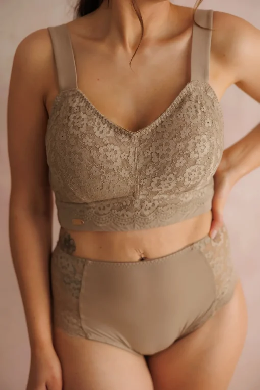 Aline Flower Bra Big Cup - Silver Mink
