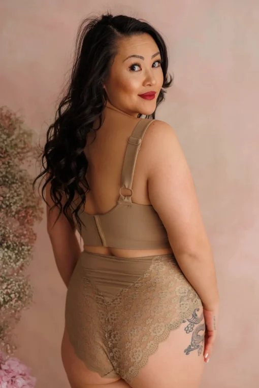 Aline Flower Bra Big Cup - Silver Mink