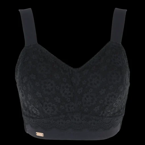 Aline Flower Bra Big Cup - Black Onyx