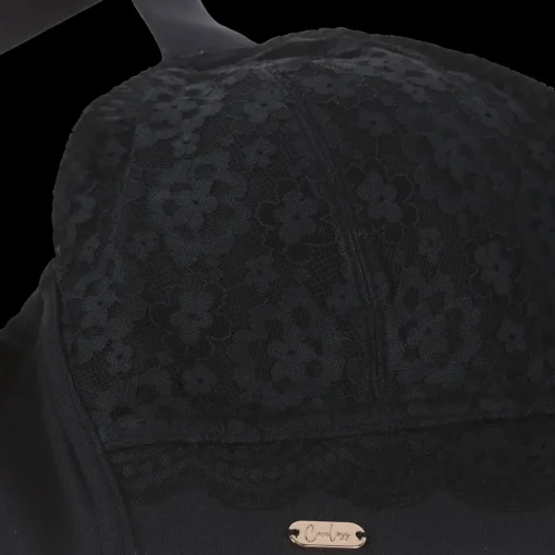 Aline Flower Bra Big Cup - Black Onyx