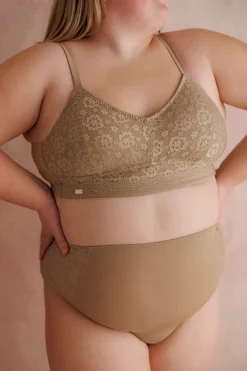 Aline Flower Bra Small Cup - Silver Mink