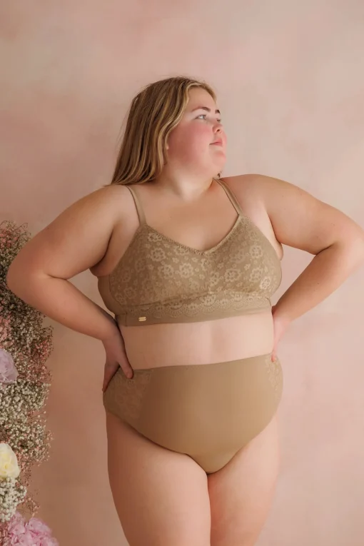 Aline Flower Bra Small Cup - Silver Mink