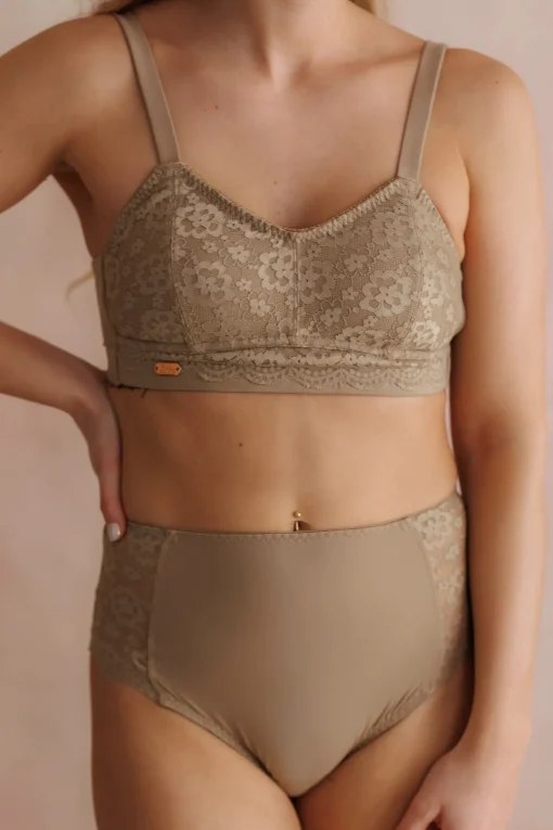 Aline Flower Bra Small Cup - Silver Mink