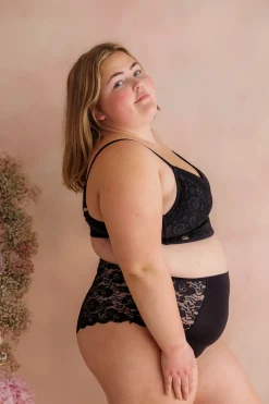 Aline Flower Bra Small Cup - Black Onyx