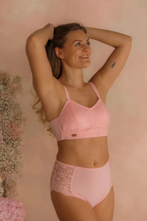Aline Flower Bra Small Cup - Tickled Pink