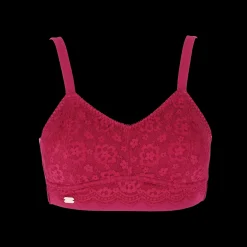 Aline Flower Small Cup BH - Mørk rød