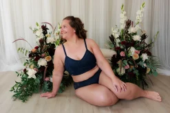 Aline Flower Small Cup BH - Mørk blå