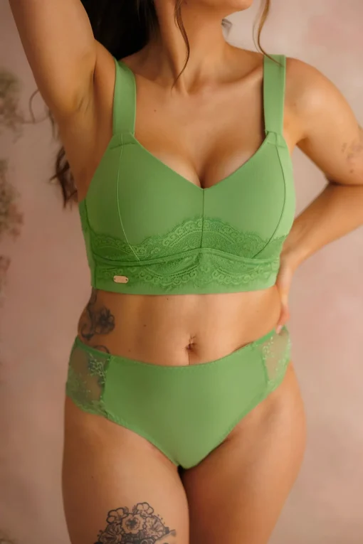 Amanda Basic Bra Big Cup - Forest Shade