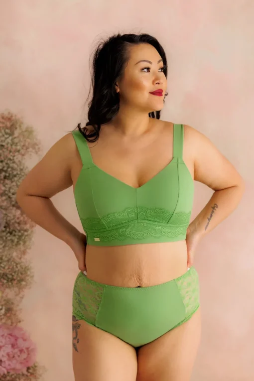 Amanda Basic Bra Big Cup - Forest Shade