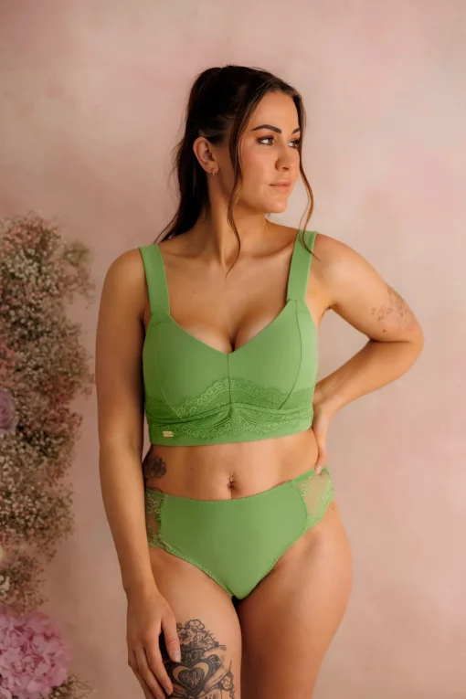 Amanda Basic Bra Big Cup - Forest Shade