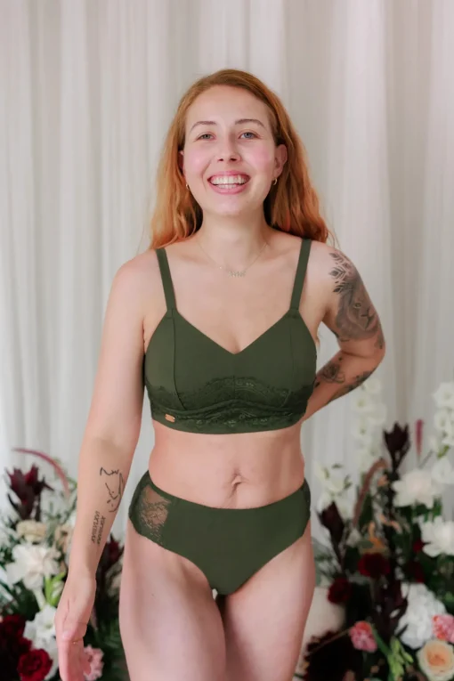 Amanda Small Cup BH - Mørk grønn