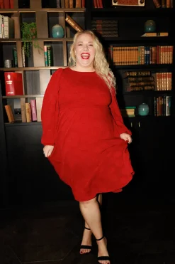 Anna Chiffon kjole - Rød