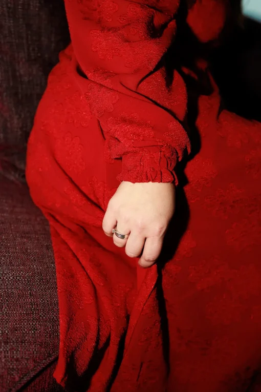 Anna Chiffon kjole - Rød
