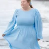 Anna Solid kjole - Airy Blue