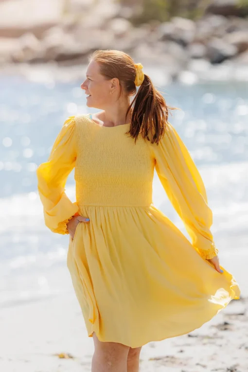 Anna Solid kjole - Banana Cream