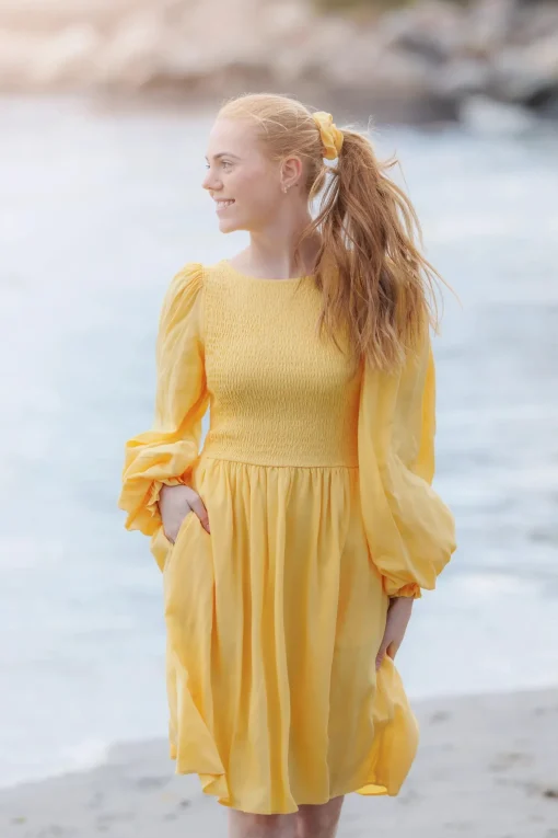 Anna Solid kjole - Banana Cream
