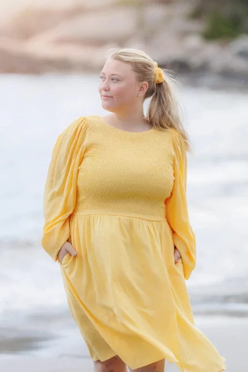 Anna Solid kjole - Banana Cream